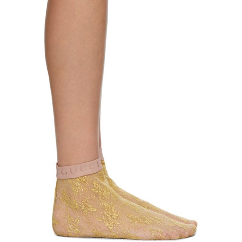 Gucci Gold Lace Mini Flirt Socks